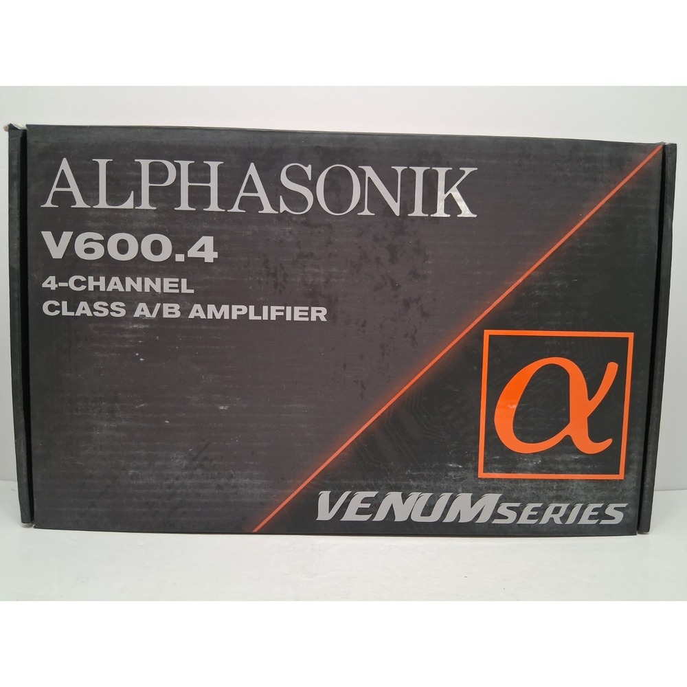 Alphasonik V600.4 Venum Series 1200W 4-Channel Class A/B Car Audio Amplifier NEW